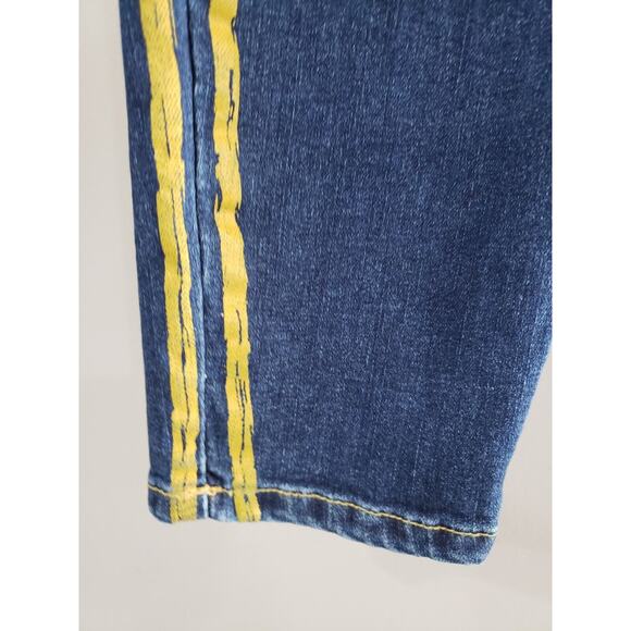 NEW‎ Size 16 Ashley Stewart Side Pipe Jeans Skinny Dark Wash Gold y2k retro - Picture 4 of 6
